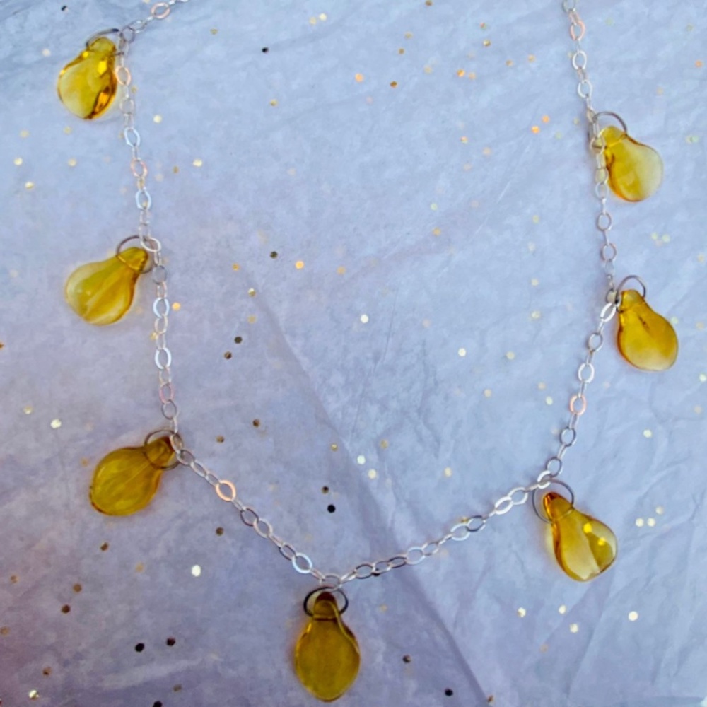 Golden Crystal drop necklace